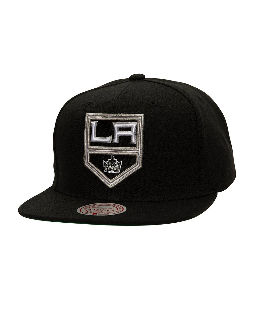 Mitchell & Ness Men's Black Los Angeles Kings Core Top Spot Snapback Hat