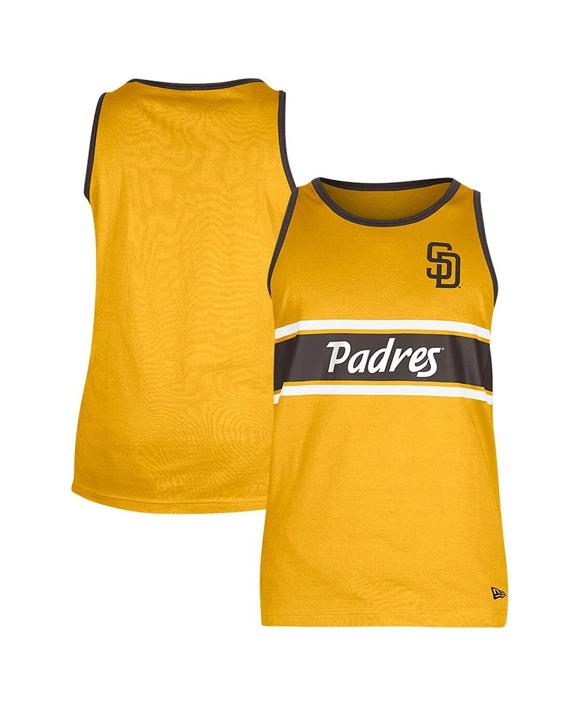 New Era Men's Gold San Diego Padres Jersey Ringer Tank Top