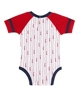 Outerstuff Newborn Baby Boys and Girls White Los Angeles Angels Base Hitter Bodysuit, Bib Bootie Set