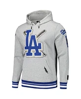 Pro Standard Men's Gray Los Angeles Dodgers Mash Up Logo Pullover Hoodie