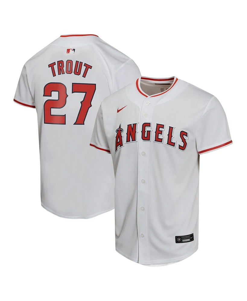 Nike Big Boys and Girls Mike Trout White Los Angeles Angels Home Game Player Jersey