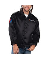 Starter Men's Black Nascar Option Route Full-Snap Coaches Jacket