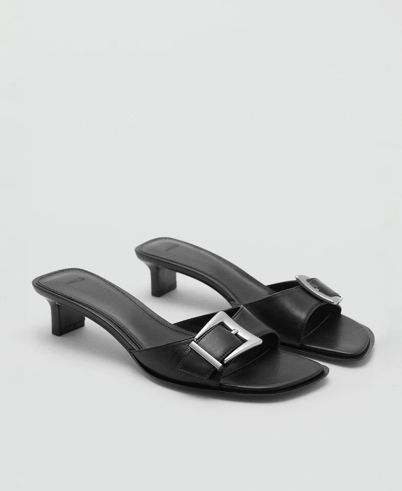 Mango Women's Buckle Leather Sandals