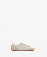 Mango Women's Leather Panels Canvas Sneakers