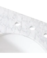 Streamdale Furniture 49" Carrara White Marble Vanity Top With Ceramic Sink