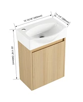 Streamdale Furniture 16" Space-Saving Bathroom Vanity with Sink and Storage