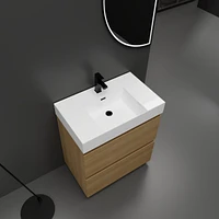 Modern 30" Bathroom Vanity with Single Sink and Double Drawer