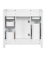 Streamdale Furniture 36" White Bathroom Vanity Cabinet with Ample Storage