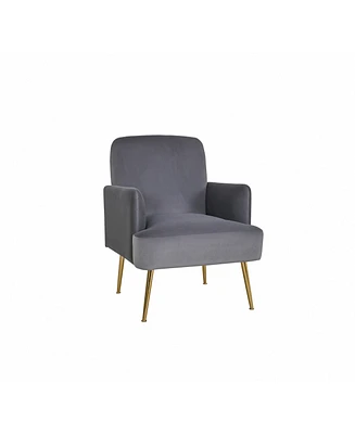 Hulala Home Rosa Contemporary Upholstered Armchair with Metal Legs