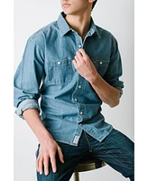 Hope & Henry Men's Chambray Button Down Shirt