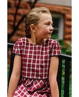 Hope & Henry Baby Girls Short Sleeve Button Back Schoolgirl Dress