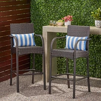 Cascada Outdoor Wicker Barstools (Set Of 2)