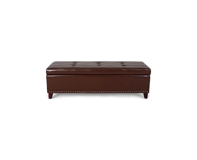 Simplie Fun Baltimore Contemporary Tufted Storage Ottoman With Nailhead Trim