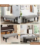 42" Upholstered Bench with Roman Column Legs