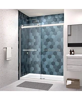 Streamdale Furniture Bypass Shower Door, Sliding, 5/16" Tempered Glass, Polished Chrome, 56"-60"W x 74"H