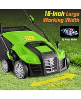 Slickblue 16-Inch Electric Lawn Dethatcher and Scarifier with Collection