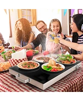 Slickblue 22 x 14 Inch Electric Warming Tray Hot Plate Dish Warmer with Adjustable Temperature
