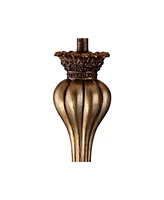 Regency Hill Senardo Traditional Table Lamp Vase Silhouette with Fluting and Floral Detail 30" Tall Gold Tan Bell Shade Decor for Living Room Bedroom