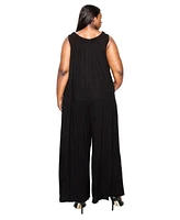 L I V D Plus Olson Wide Leg Pocket Jumpsuit