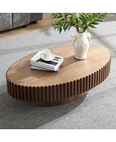 Streamdale Furniture Modern Walnut Coffee Table with Sturdy Pedestal