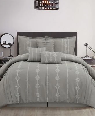 Closeout Stratford Park Crocusveta Satin Embroidery Comforter Sets