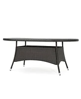 Streamdale Furniture Ramsey Outdoor Oval Wicker Dining Table