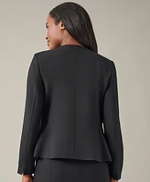 Kasper Women's Collarless Open-Front Blazer