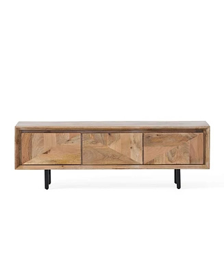 Streamdale Furniture Mango Wood Tv Stand With Iron Accents