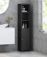 Streamdale Furniture Modern Bathroom Linen Tower With Faux Wood Finish