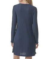 Tommy Hilfiger Women's Ribbed Long-Sleeve Sleepshirt