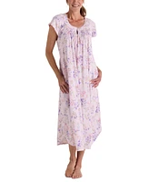 Miss Elaine Women's Short-Sleeve Floral Nightgown