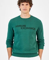 A|X Armani Exchange Men's Long Sleeve Crewneck Logo Sweater, Created for Macy's