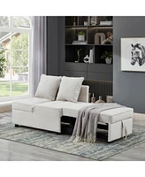 Streamdale Furniture 4-in-1 Convertible Sofa Bed with Sturdy Wood Frame