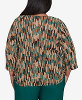 Alfred Dunner Plus Emerald Isle Chenille Vertical Texture Top