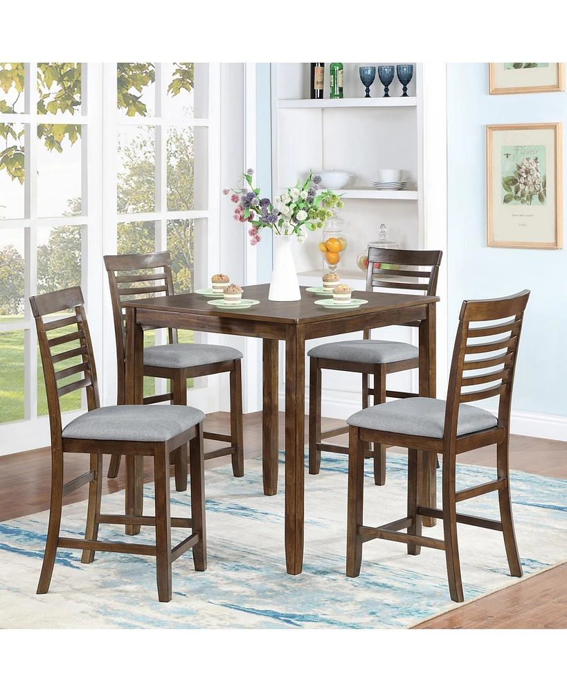 Simplie Fun Solid Wood Upholstered Dining Chairs (Set of 4)