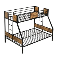 Simplie Fun Twin Over Full Metal Bunk Bed with Storage