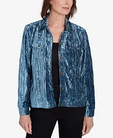 Alfred Dunner Women's Harvest Moon Crushed Velvet Button Jacket