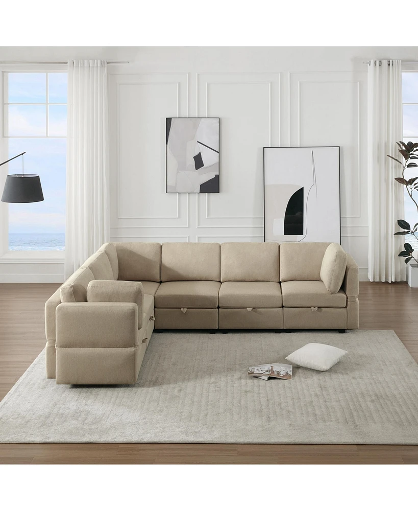 Simplie Fun Modular Sectional Sofa with Storage