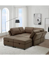 Simplie Fun Modular Storage Sofa with Adjustable Backs and Arms