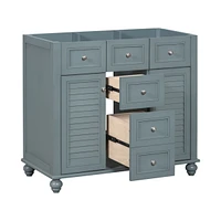 36" Bathroom Vanity Cabinet with Drawers & Soft-Close Doors