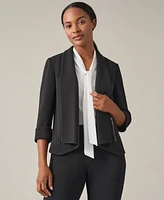 Kasper Women's Stretch Crepe Open-Front Long Sleeve Blazer