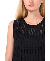 CeCe Women's Allover Pointelle Stitch Sweater Tank