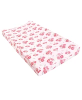 Hudson Baby Infant Girl Changing Pad Cover, Blush Rose, One Size