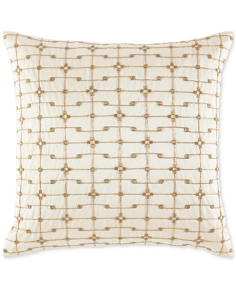 Hotel Collection Metallic Beaded Decorative Pillow, 18" x 18", Exclusively at Macy's