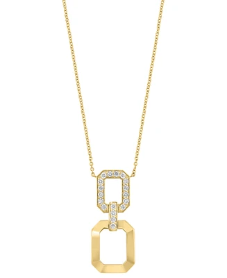 Effy Diamond & Polished Octagon Link 18" Pendant Necklace (3/4 ct. t.w.) in 14k Gold