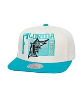 Mitchell & Ness Men's Cream Florida Marlins Cooperstown Collection Speed Zone Snapback Hat