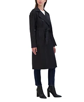 Sebby Collection Women's Belted Double Breasted Long Trench Coat