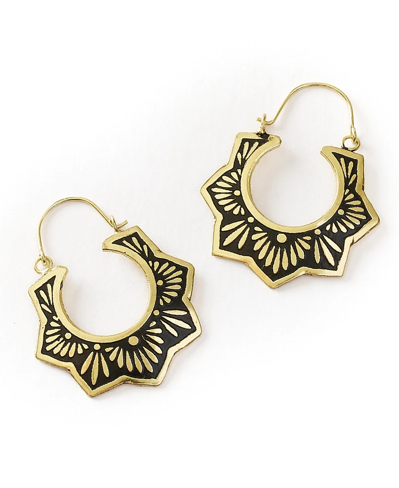 Matr Boomie Nisha Lotus Hoop Earrings