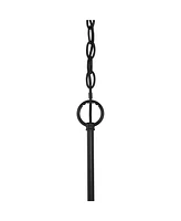 Franklin Iron Works Norwell Semi Gloss Black Chandelier Lighting 35 3/4" Wide Modern Industrial Geometric Curved Arms Candle 8-Light Fixture for Dinin