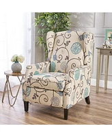 Traditional Wingback Recliner With Studded Border